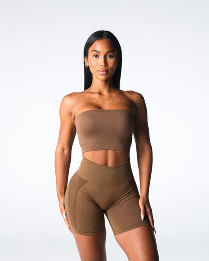 Mocha Conquer Ribbed Seamless Bra
