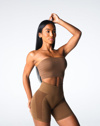 Mocha Conquer Ribbed Seamless Bra