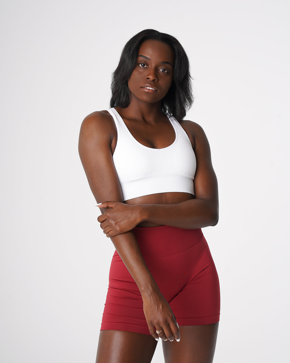 White Galaxy Ribbed Seamless Bra