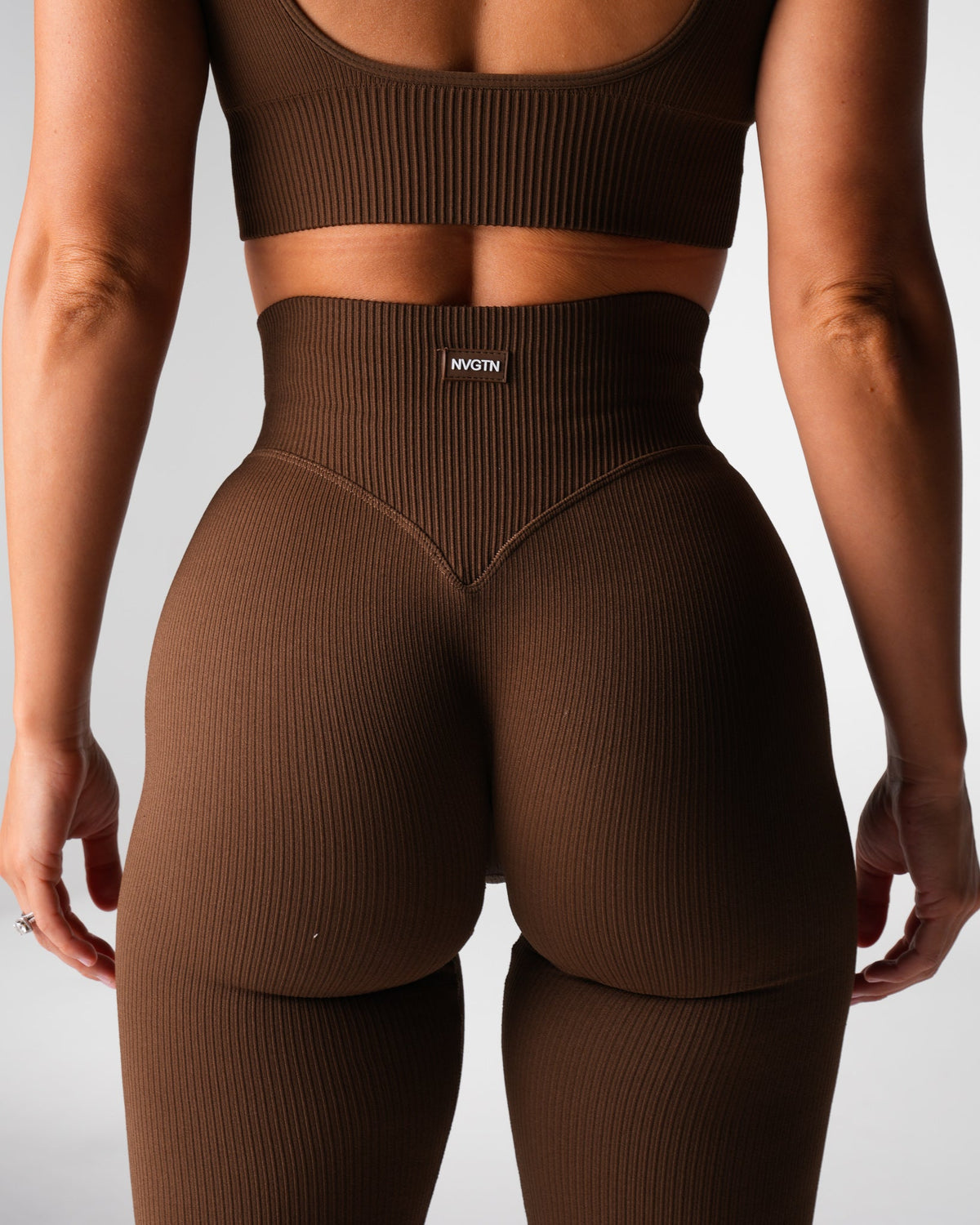 Hazelnut Harmony Ribbed Seamless Flare Leggings