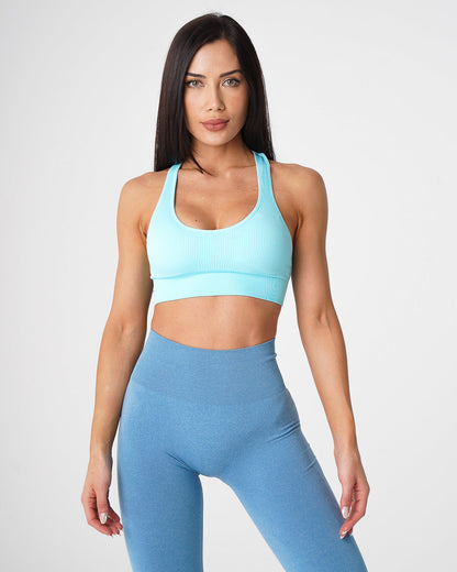 Aqua Galaxy Ribbed Seamless Bra