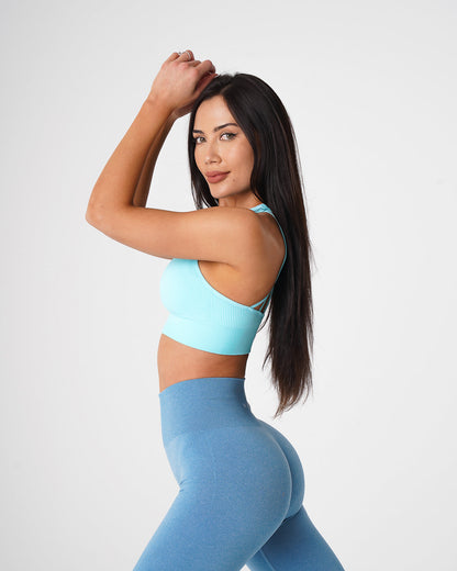 Aqua Galaxy Ribbed Seamless Bra