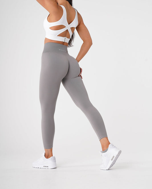 Light Grey Solid Seamless Leggings